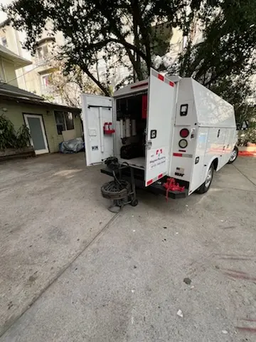Magnet Plumbing service vehicle on-site for Sewer Line Repair in Mount Airy Village West